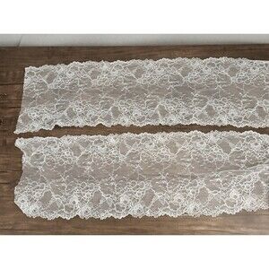 8 Inch White Lace Trim | 8 Feet Long x 8 Inches Wide | Possibly Vintage|